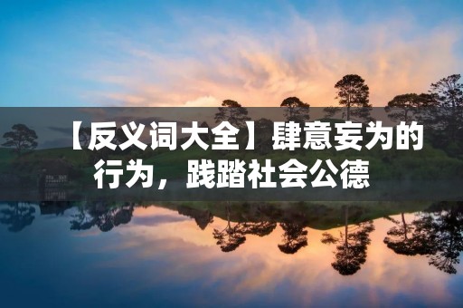 【反义词大全】肆意妄为的行为，践踏社会公德