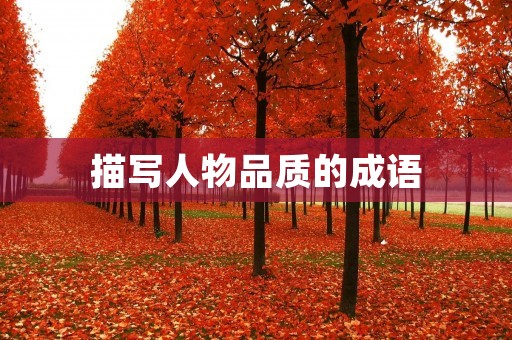 描写人物品质的成语