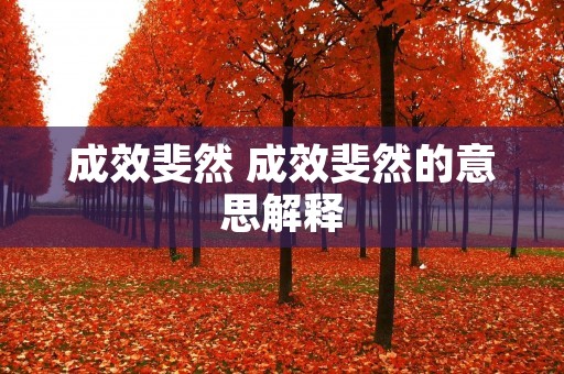 成效斐然 成效斐然的意思解释