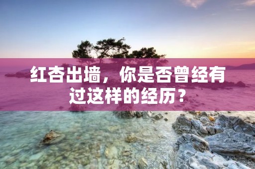 红杏出墙,你是否曾经有过这样的经历? 红杏出墙,你是否曾经有过这样的经历?