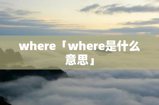 where「where是什么意思」