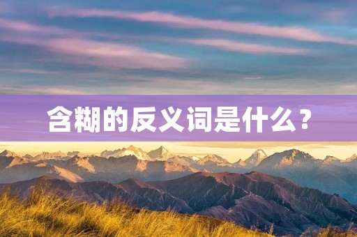 含糊的反义词是什么?