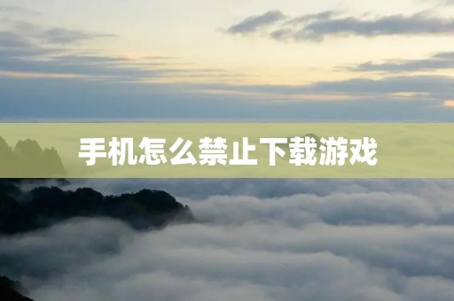 手机怎么禁止下载游戏