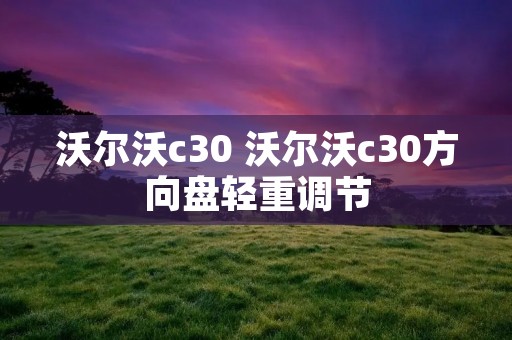 沃尔沃c30 沃尔沃c30方向盘轻重调节 沃尔沃c30 沃尔沃c30方向盘轻重调节