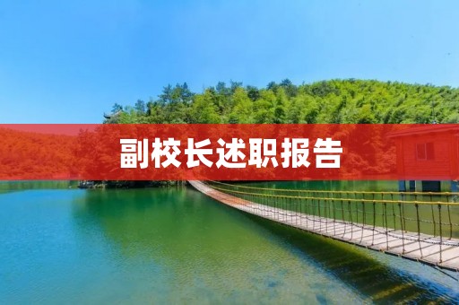 副校长述职报告:加强管理,推动学校发展