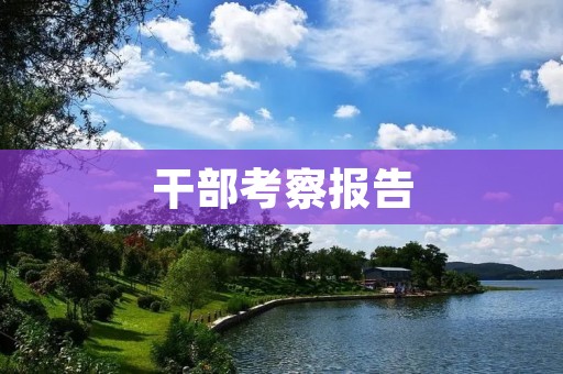 干部考察报告:以素质为核心的干部选拔