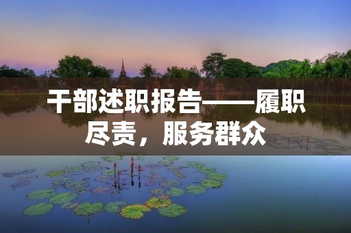 干部述职报告——履职尽责,服务群众