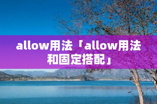 allow用法「allow用法和固定搭配」