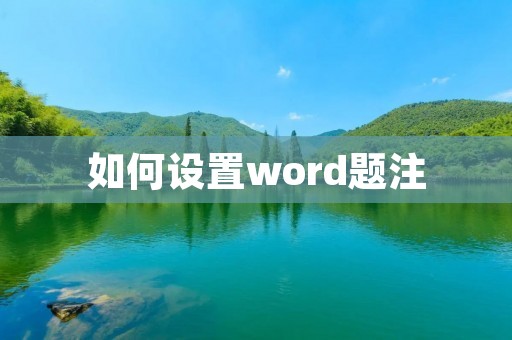 如何设置word题注