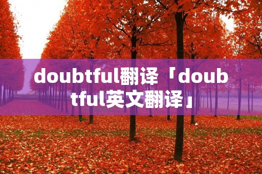 doubtful翻译「doubtful英文翻译」