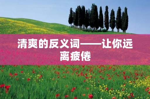 清爽的反义词——让你远离疲倦