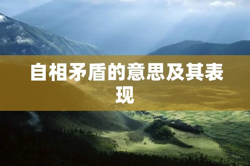 自相矛盾的意思及其表现