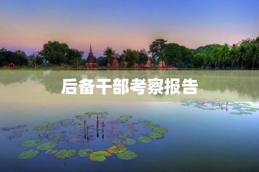 后备干部考察报告:实现干部能上能下的重要举措