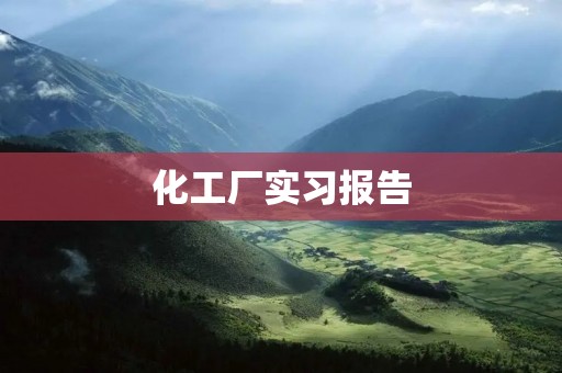 化工厂实习报告