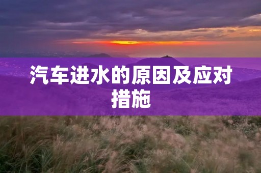 汽车进水的原因及应对措施 汽车进水的原因及应对措施