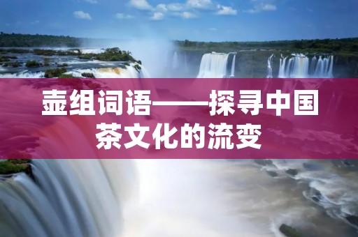 壶组词语——探寻中国茶文化的流变 壶组词语——探寻中国茶文化的流变