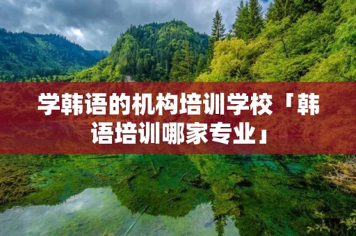 学韩语的机构培训学校「韩语培训哪家专业」 学韩语的机构培训学校「韩语培训哪家专业」