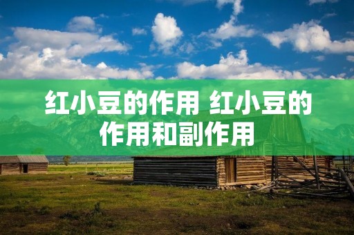 红小豆的作用 红小豆的作用和副作用