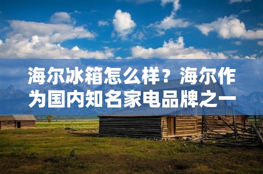 海尔冰箱怎么样?海尔作为国内知名家电品牌之一,其冰箱产品一直备受消费者的青睐。那么,现在的海尔冰箱怎么样呢?本文将从品牌优势、产品特点、用户评价等方面进行详细描述。 海尔冰箱怎么样?海尔作为国内知名家电品牌之一,其冰箱产品一直备受消费者的青睐。那么,现在的海尔冰箱怎么样呢?本文将从品牌优势、产品特点、用户评价等方面进行详细描述。