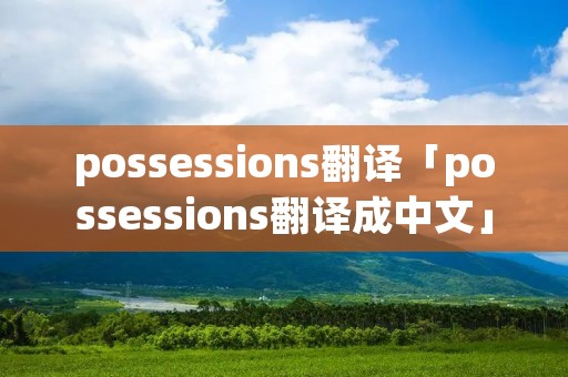 possessions翻译「possessions翻译成中文」