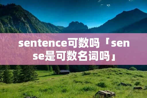 sentence可数吗「sense是可数名词吗」