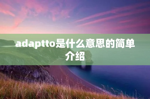 adaptto是什么意思的简单介绍