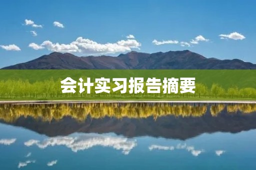 会计实习报告摘要