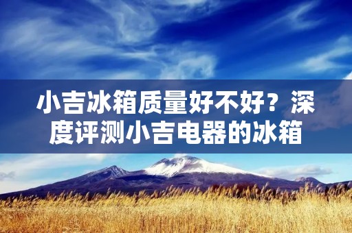 小吉冰箱质量好不好？深度评测小吉电器的冰箱