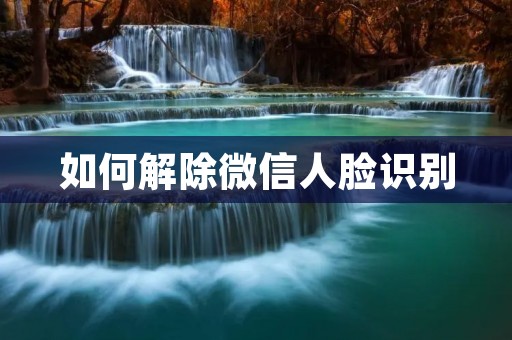 如何解除微信人脸识别