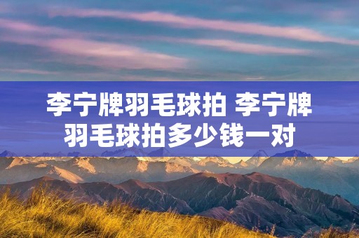 李宁牌羽毛球拍 李宁牌羽毛球拍多少钱一对