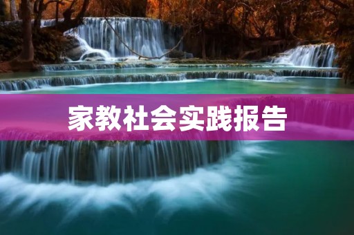 家教社会实践报告
