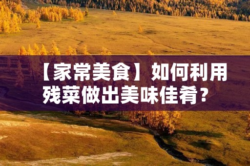 【家常美食】如何利用残菜做出美味佳肴? 【家常美食】如何利用残菜做出美味佳肴?
