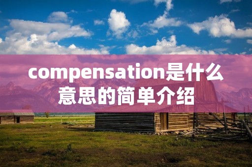 compensation是什么意思的简单介绍