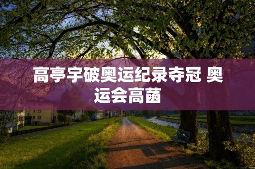 高亭宇破奥运纪录夺冠 奥运会高菡