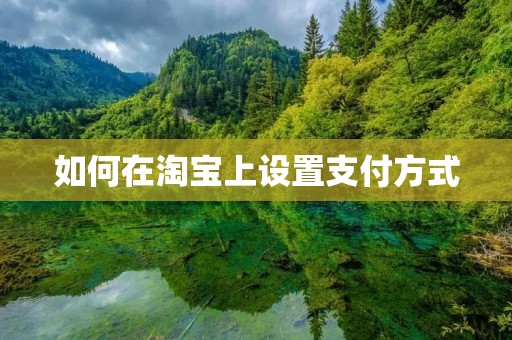 如何在淘宝上设置支付方式