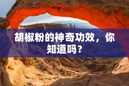 胡椒粉的神奇功效,你知道吗? 胡椒粉的神奇功效,你知道吗?
