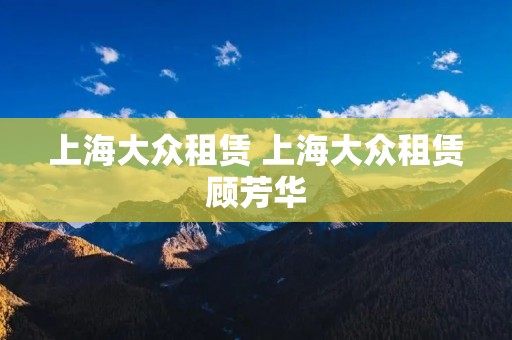 上海大众租赁 上海大众租赁顾芳华
