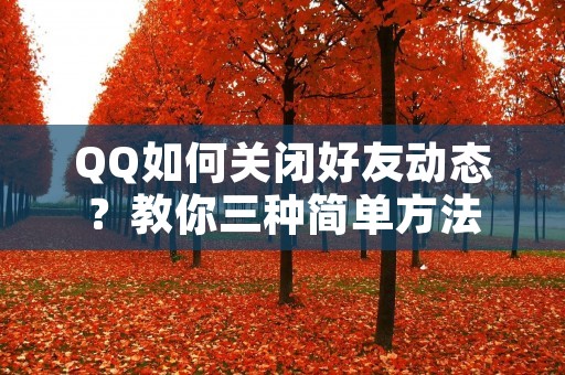 QQ如何关闭好友动态?教你三种简单方法