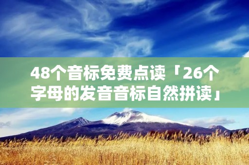 48个音标免费点读「26个字母的发音音标自然拼读」