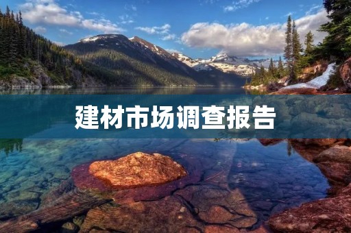 建材市场调查报告:深度剖析行业现状与未来趋势