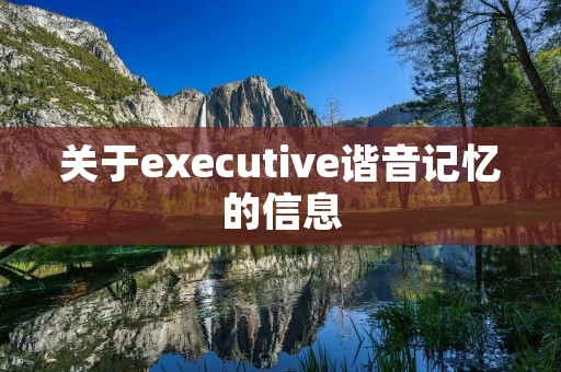 关于executive谐音记忆的信息 关于executive谐音记忆的信息