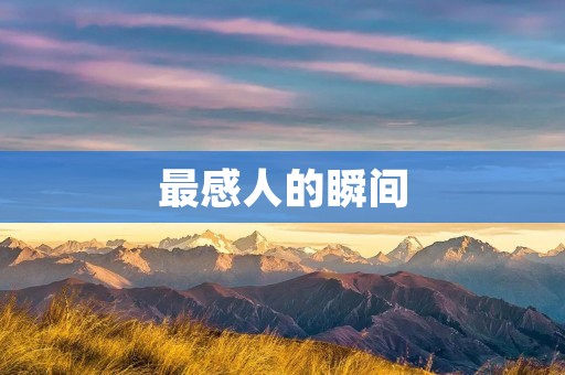 最感人的瞬间：一场让你流泪的体验