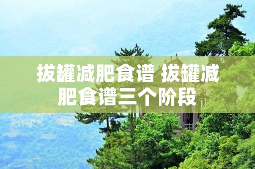 拔罐减肥食谱 拔罐减肥食谱三个阶段