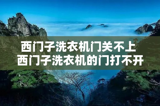 西门子洗衣机门关不上 西门子洗衣机的门打不开怎么办 西门子洗衣机门关不上 西门子洗衣机的门打不开怎么办