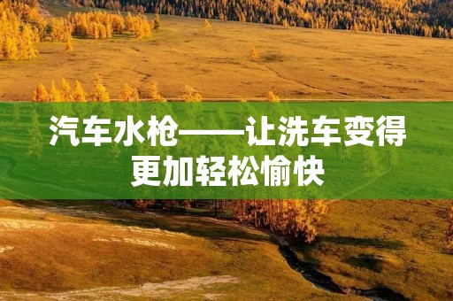 汽车水枪——让洗车变得更加轻松愉快 汽车水枪——让洗车变得更加轻松愉快