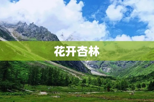 花开杏林：春天里的美好