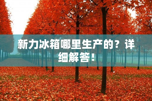 新力冰箱哪里生产的?详细解答! 新力冰箱哪里生产的?详细解答!