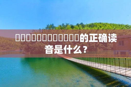 齉龘齉齾爩麤龗灪龖厵纞虋的正确读音是什么？
