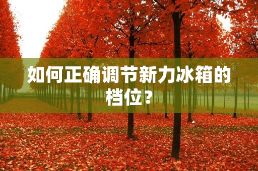如何正确调节新力冰箱的档位? 如何正确调节新力冰箱的档位?
