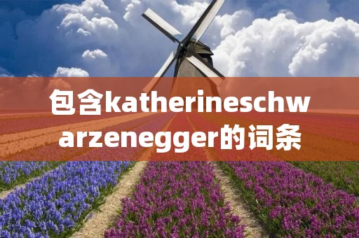 包含katherineschwarzenegger的词条